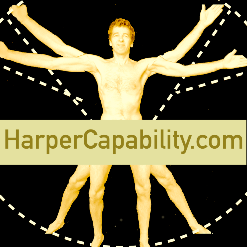 harper capability logo is coach Harper in style of vitruvian man