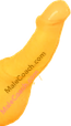 image of yellow erect penis and testicles under